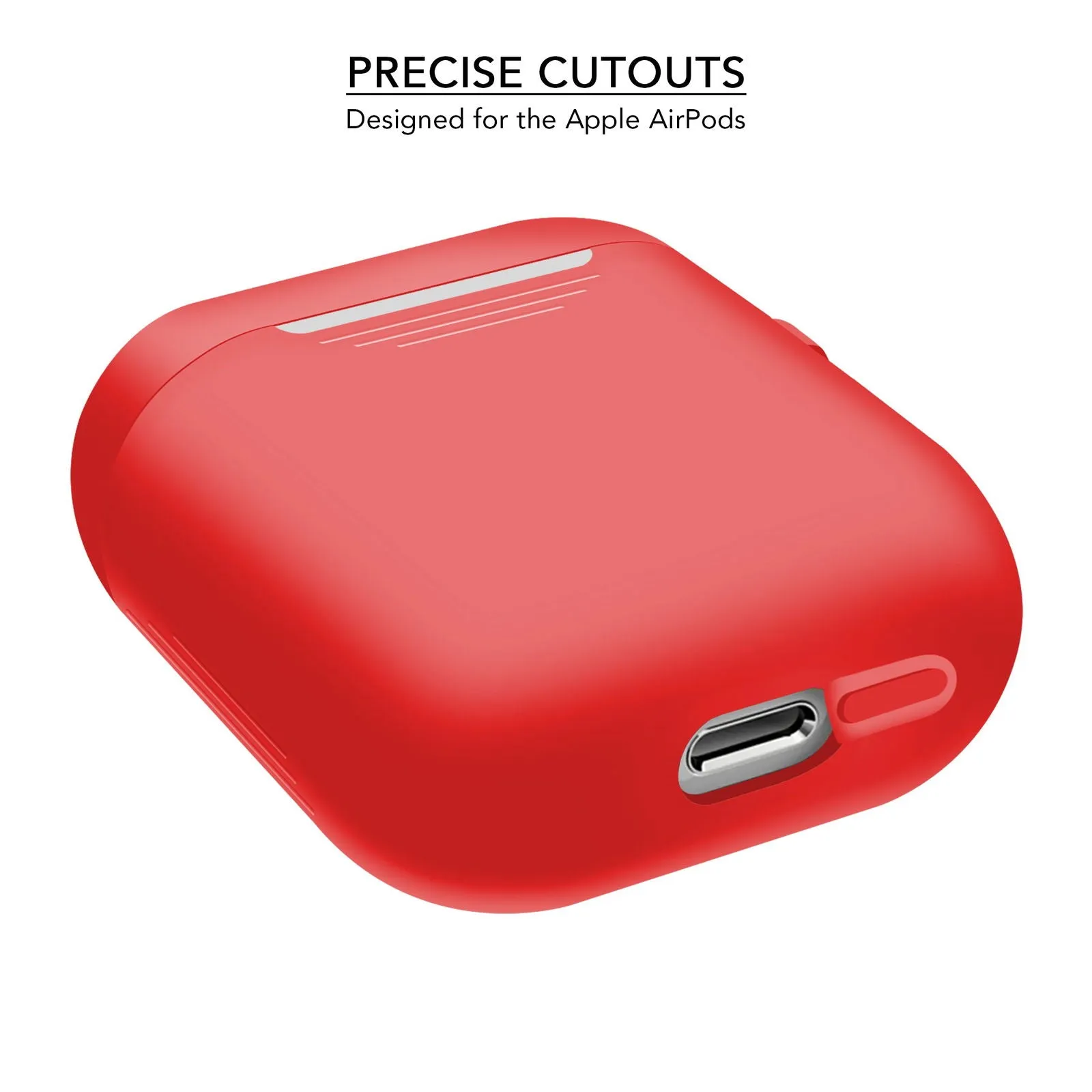 2 in 1 Apple Airpods Silicone Case Earphones Charging Skin Cover - Red