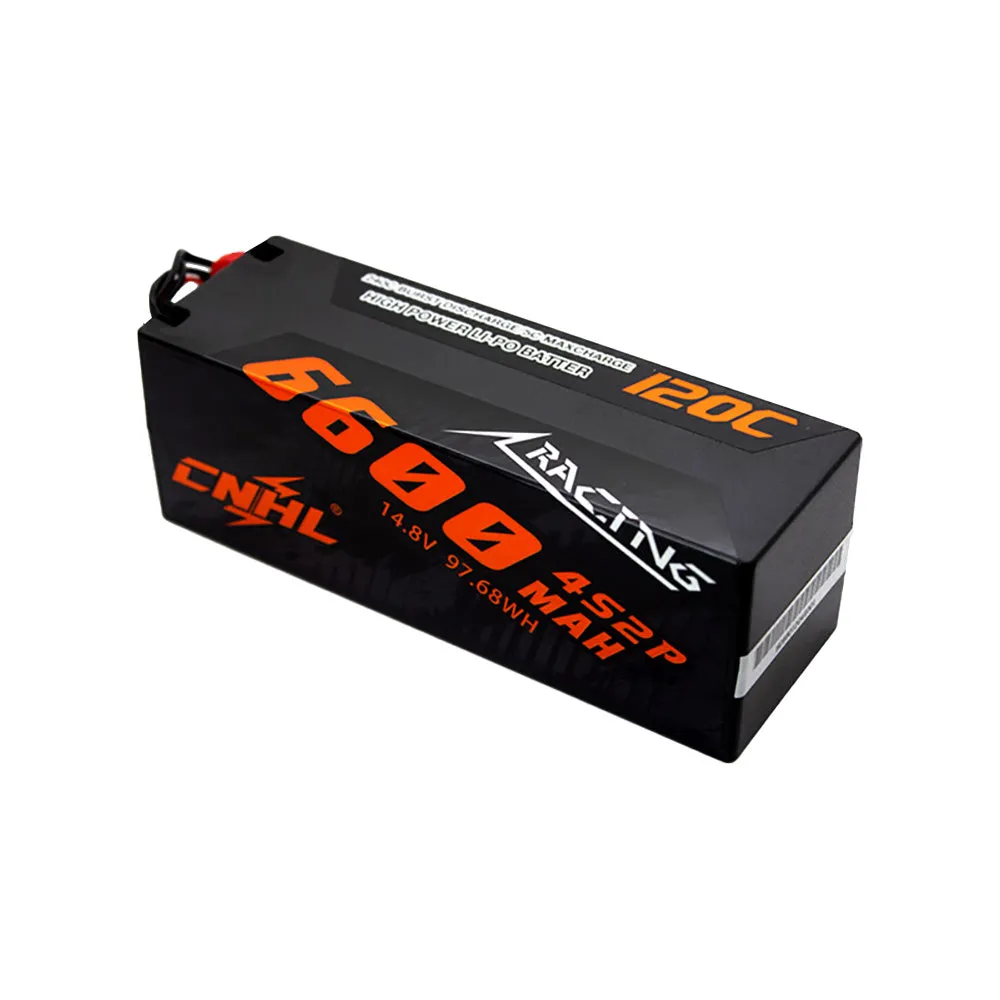 2 Packs CNHL Racing Series 6600mAh 14.8V 4S 120C Hard Case Lipo Battery with EC5 Plug - CA Warehouse