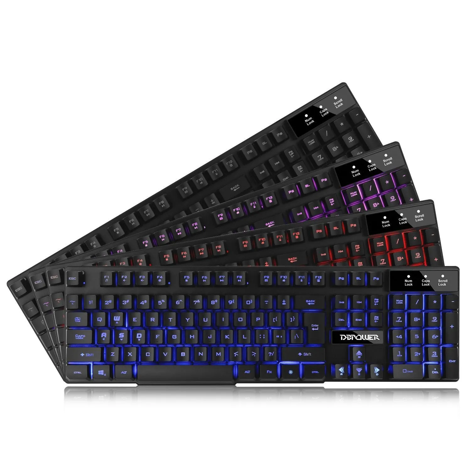 3-color LED backlit gaming keyboard