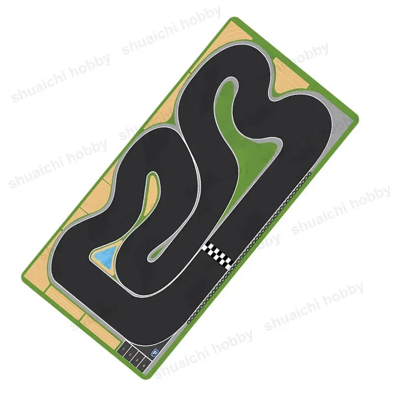 300x600mm Non-Slip Rubber Mouse Pad with RC Racing Track Design - Multipurpose Desk Mat, 2mm Thickness