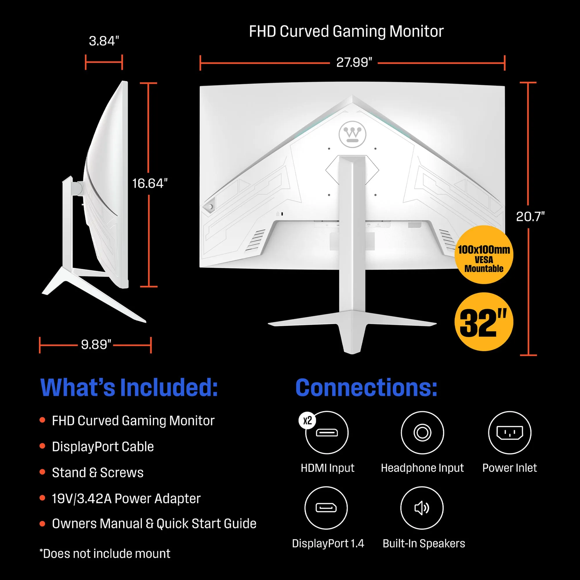 32" Curved Gaming Monitor (White)