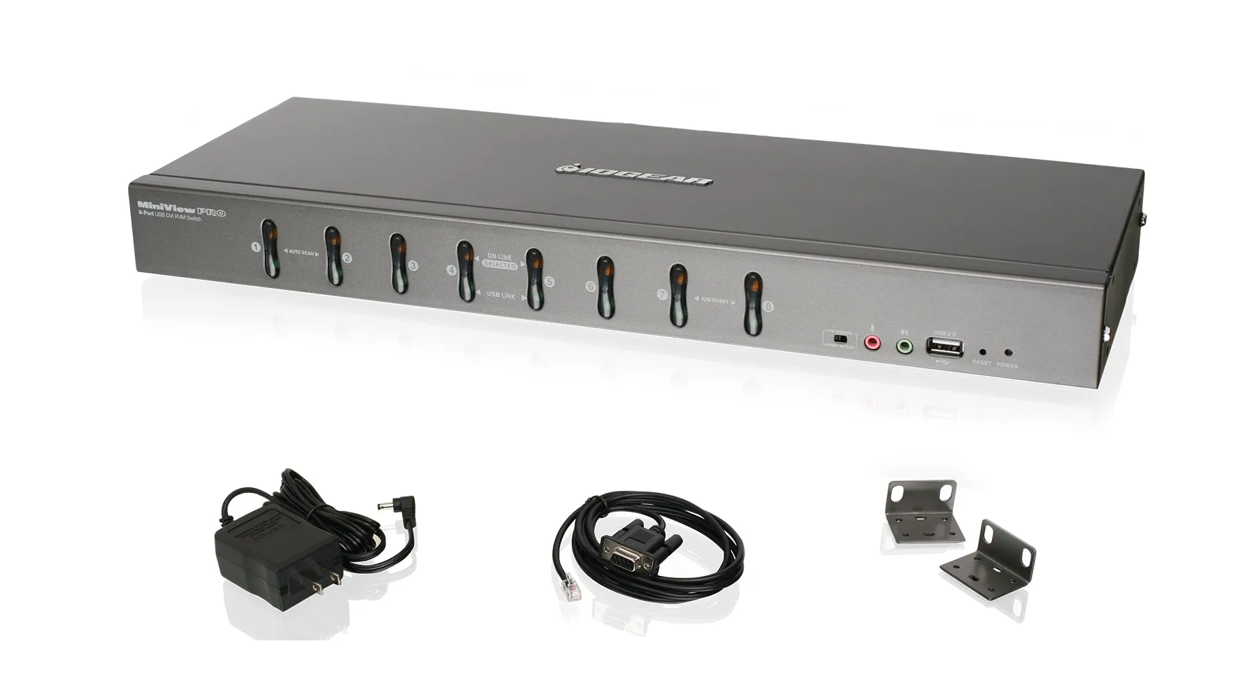 8-Port DVI KVMP switch with VGA support (TAA Compliant)