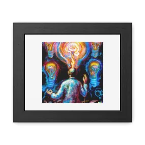 Abstract Oil Painting of Artificial Intelligence 'Designed by AI' Framed Art Print