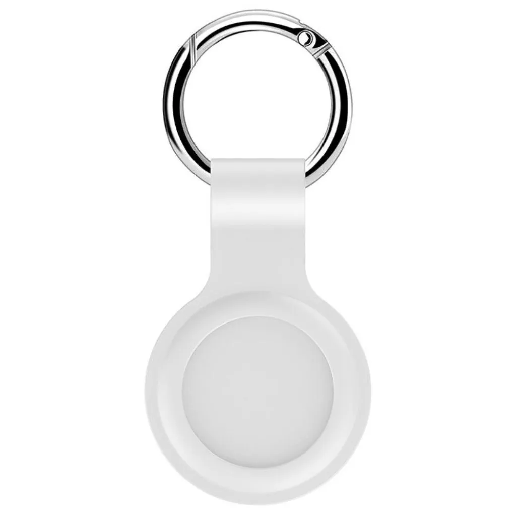 AirTags silicone case with keyring - White