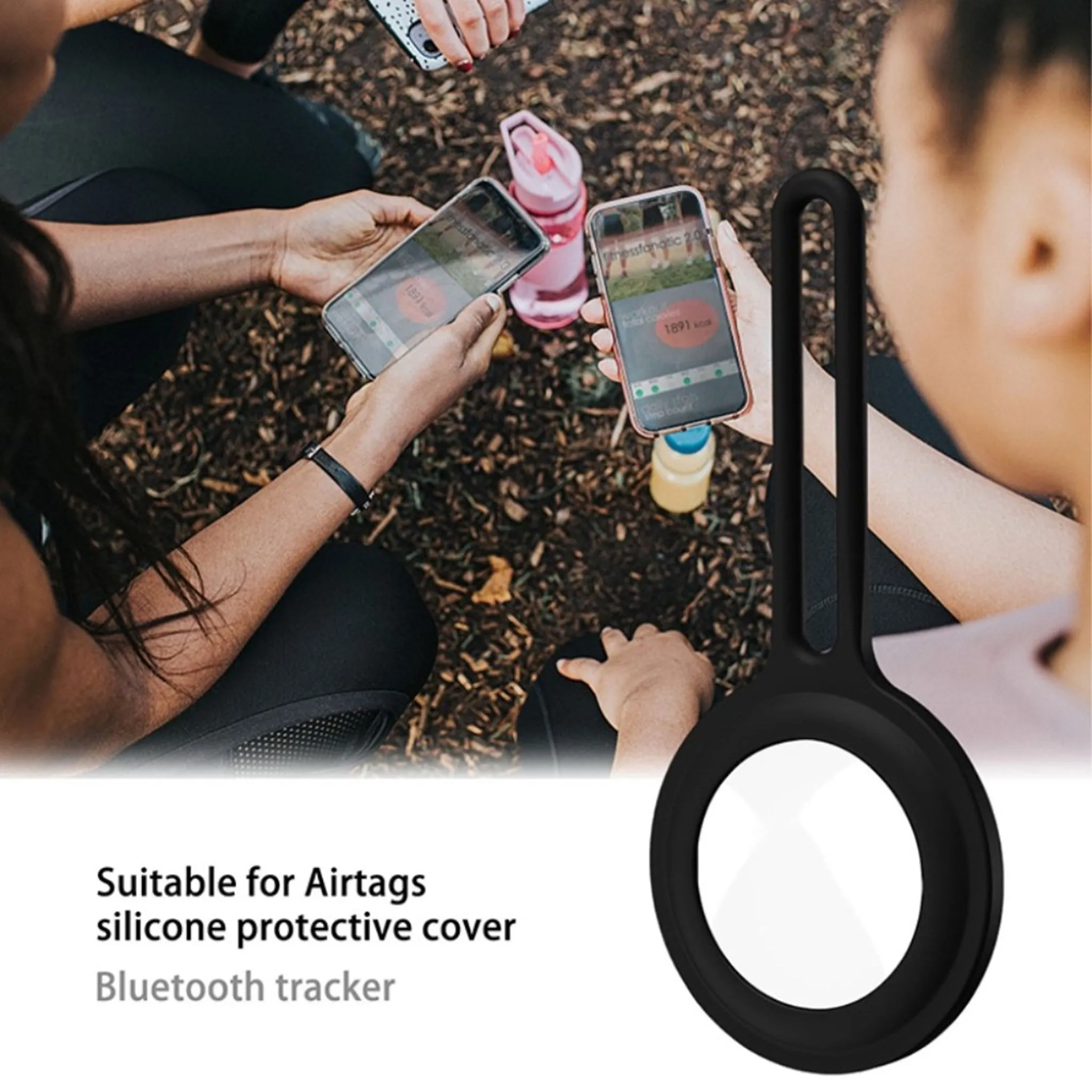 AirTags simple silicone case - Black