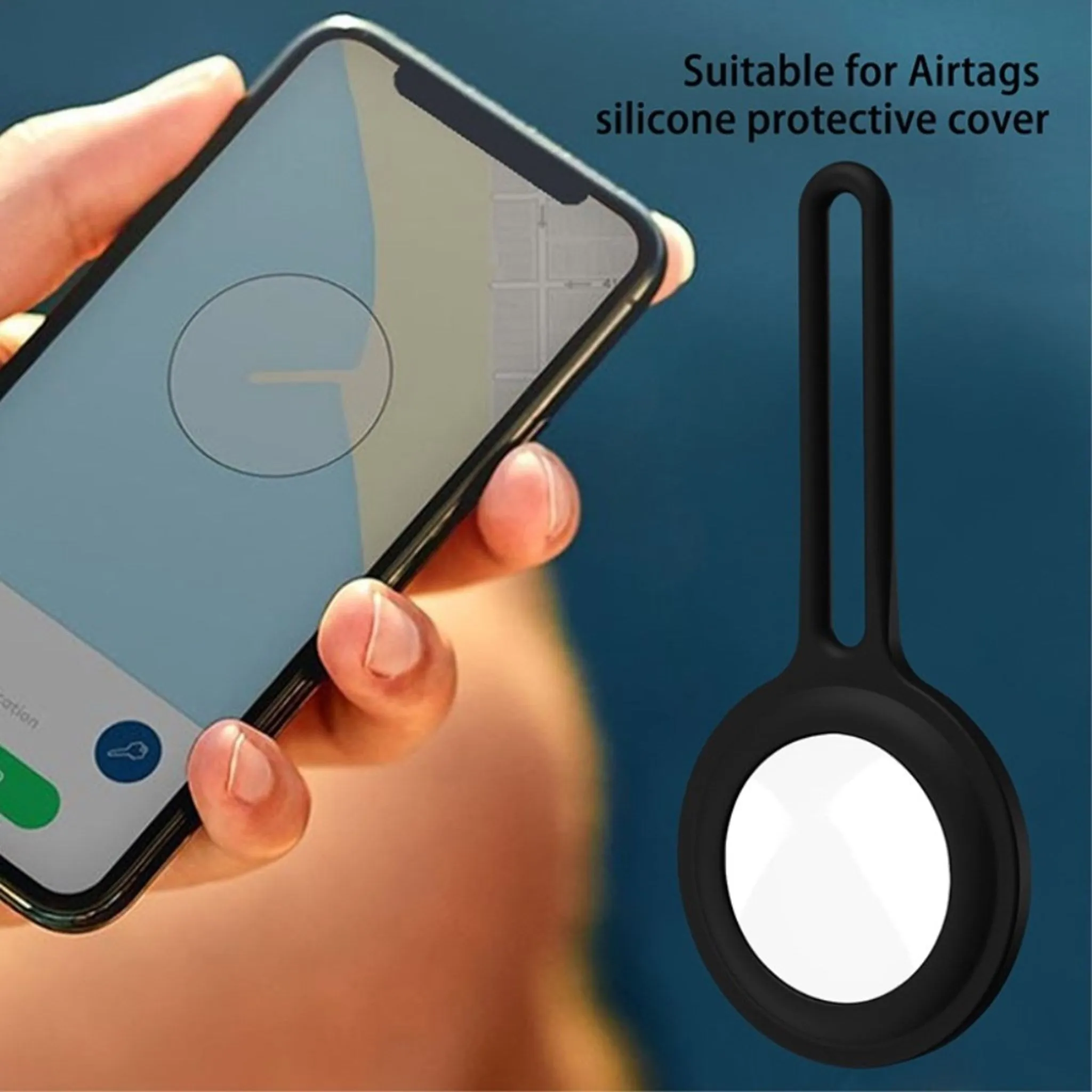 AirTags simple silicone case - Black