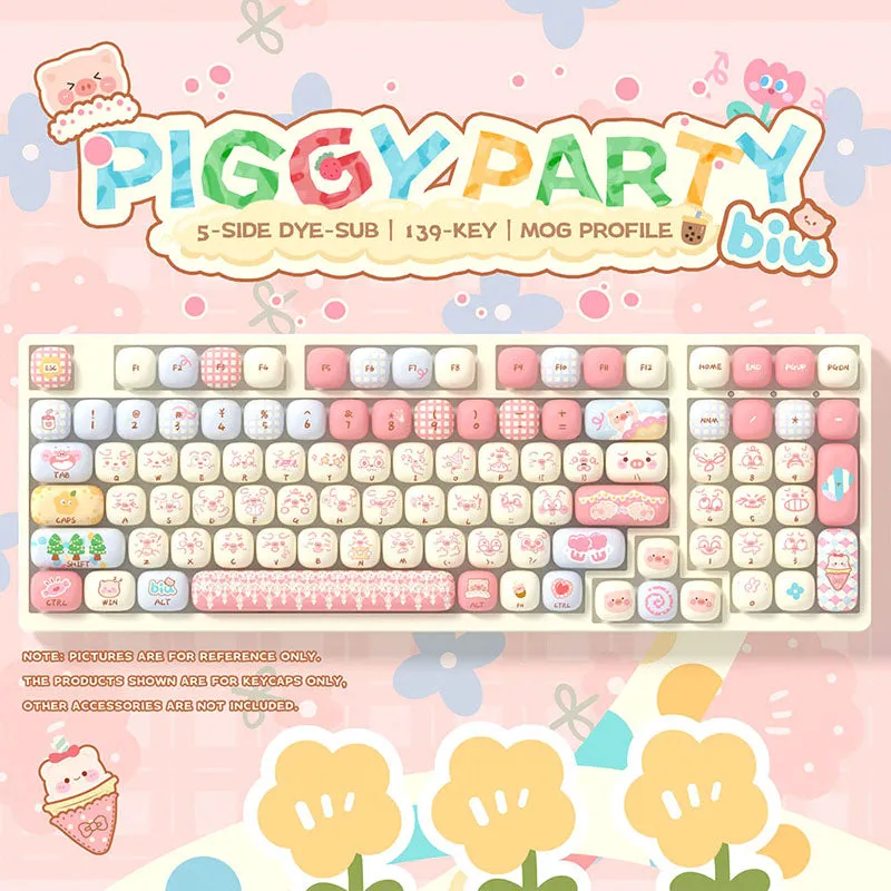 Akko Piggy Party MOG Profile Keycap Set 139 Keys