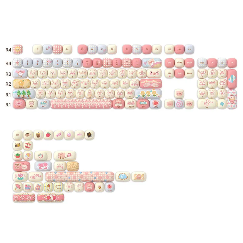 Akko Piggy Party MOG Profile Keycap Set 139 Keys