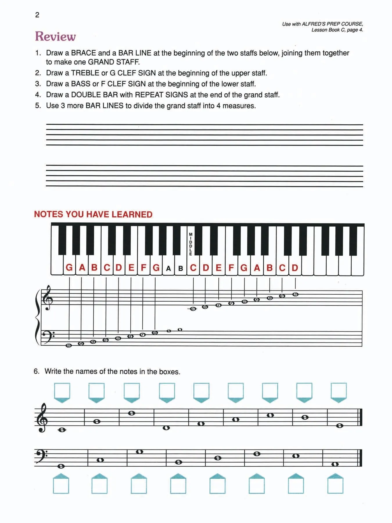 Alfred's Basic Piano Prep Course Theory Book Level C