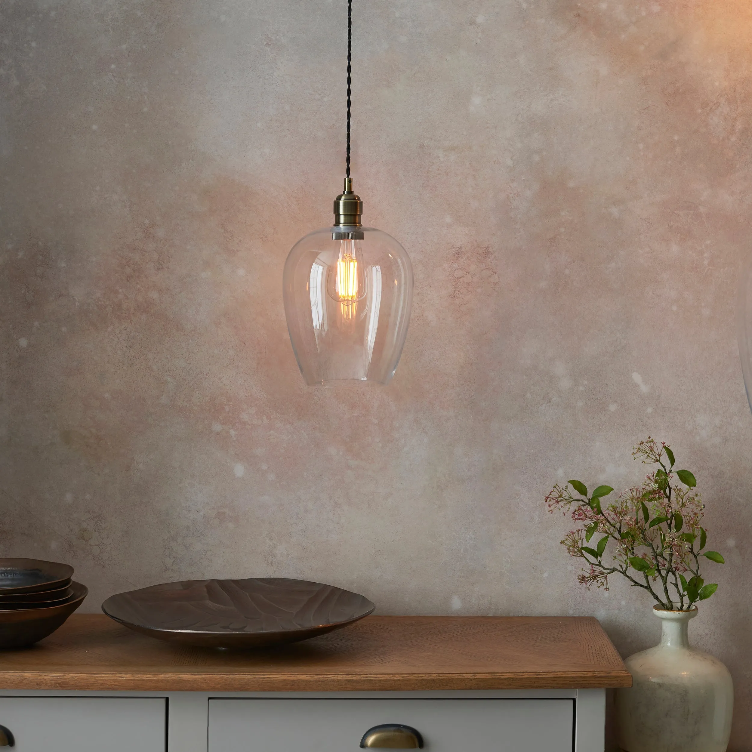 Amos Lucid Pendant Antique Brass