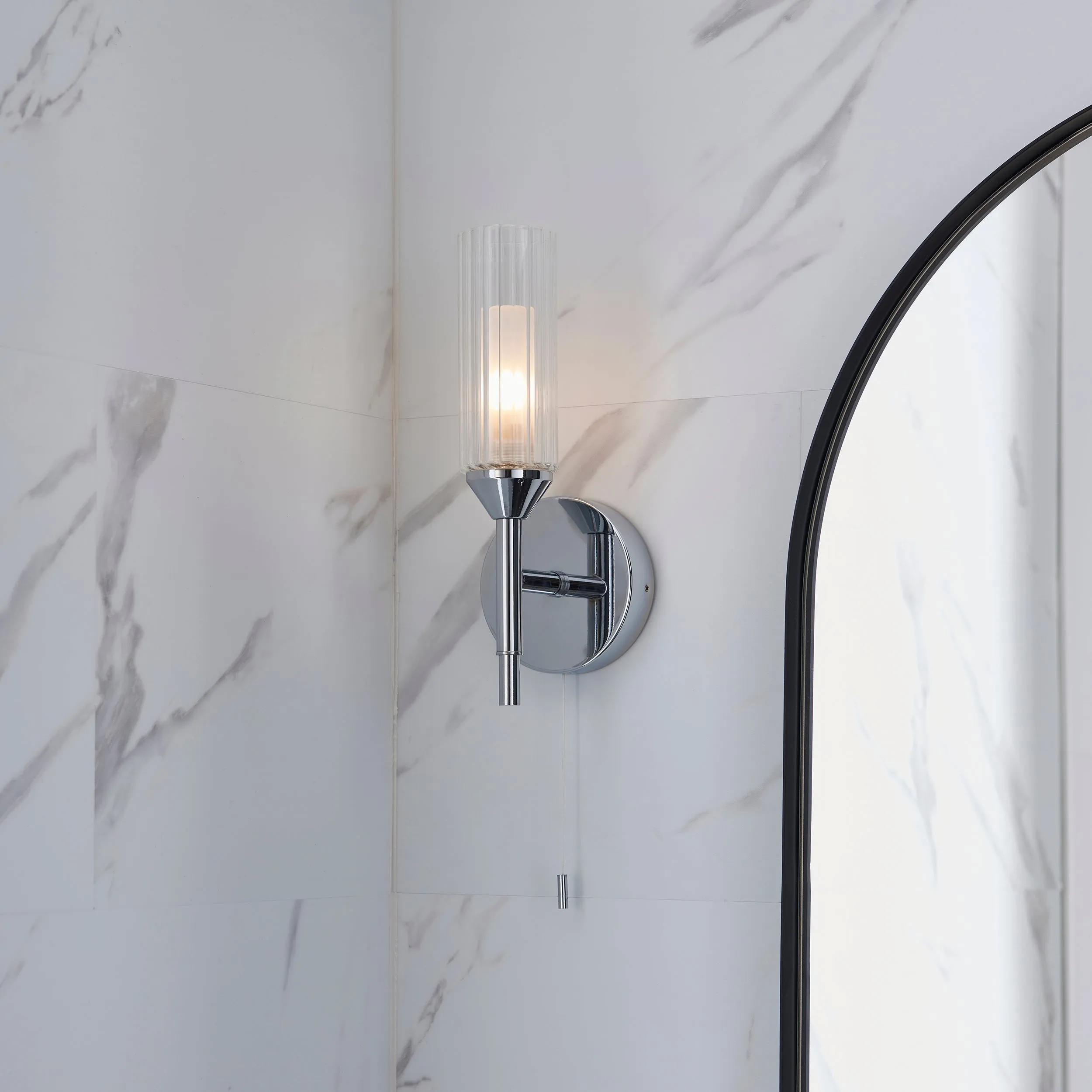 Amos Pluto Single Bathroom Wall Light Chrome