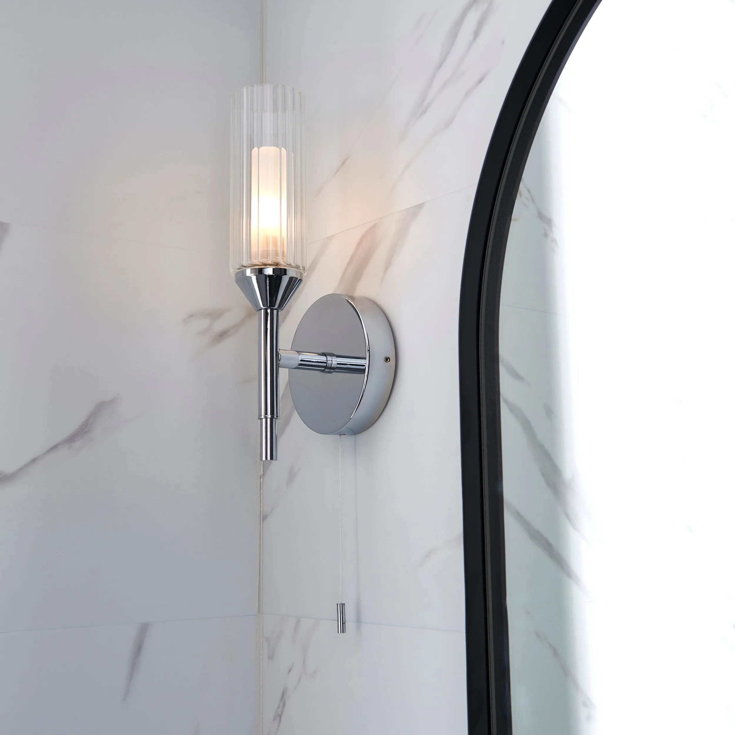 Amos Pluto Single Bathroom Wall Light Chrome