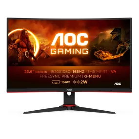 Aoc Gaming C24g2ae/Bk - Led Monitor - Gaming - Curved - 24" (23.6" Viewable) - 1920 X 1080 Full Hd (1080P) @ 165 Hz - Va