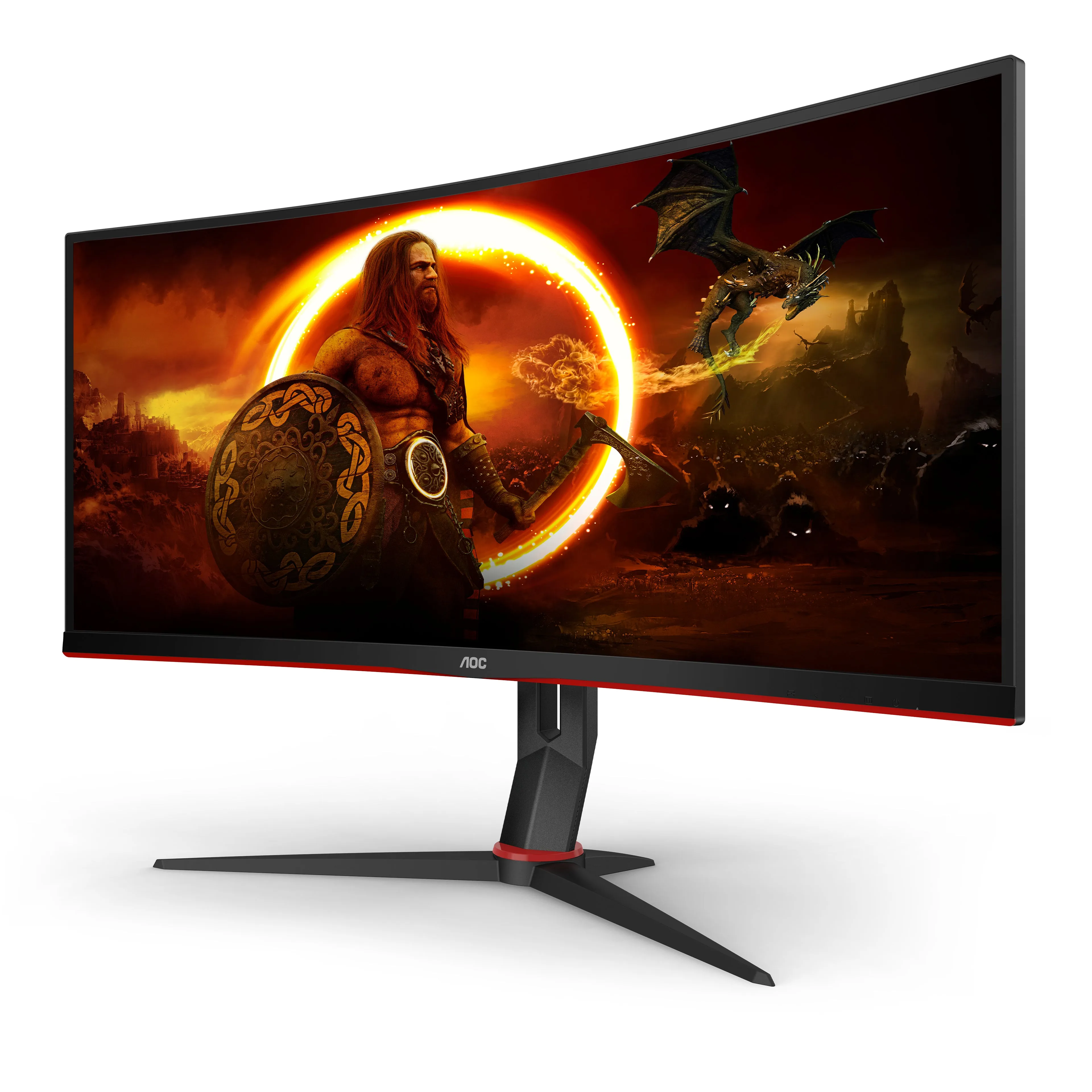 Aoc Gaming Cu34g2x/Bk - Led Monitor - Gaming - Curved - 34" - 3440 X 1440 Wqhd @ 144 Hz - Va - 300 Cd/M� - 3000:1 - 1 Ms