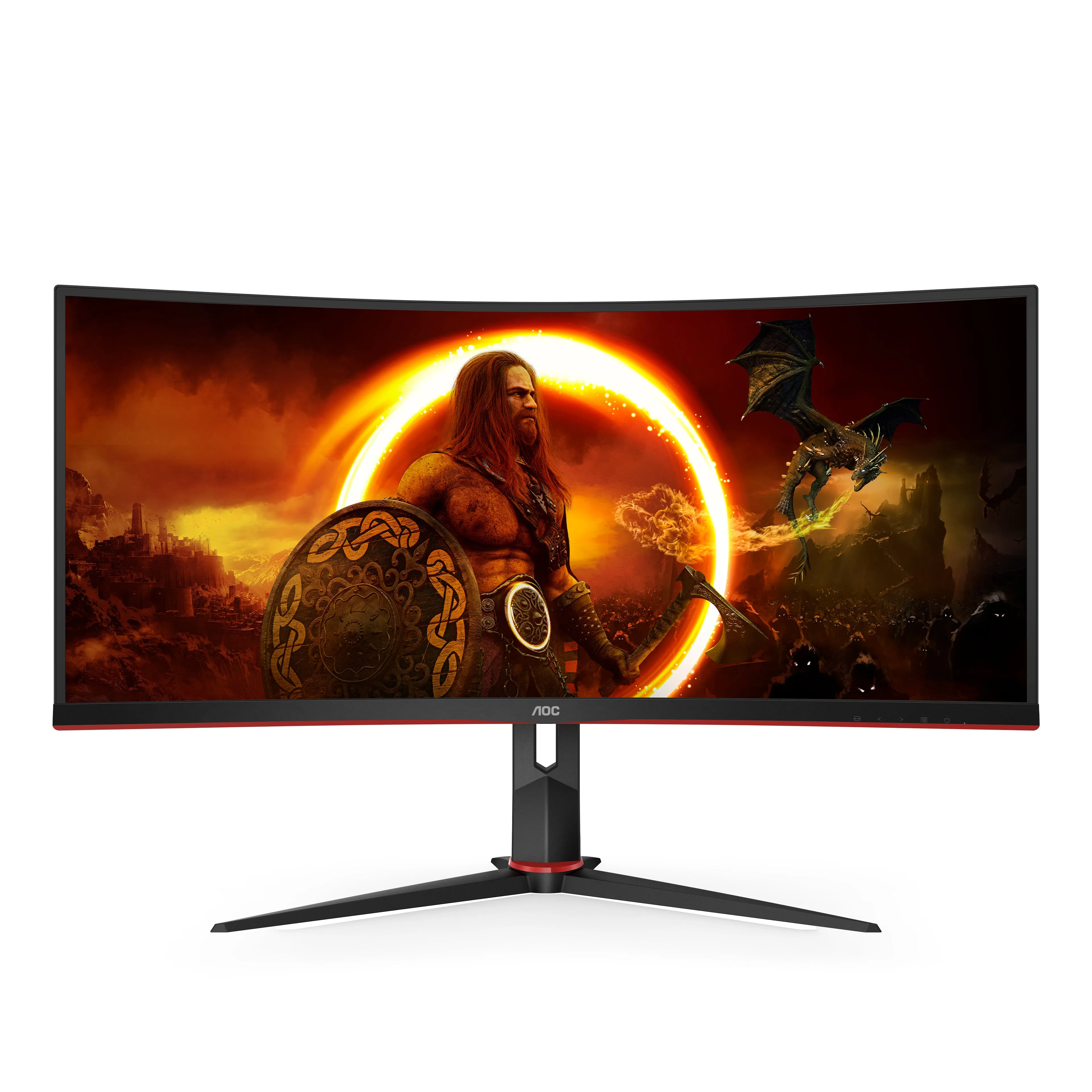 Aoc Gaming Cu34g2x/Bk - Led Monitor - Gaming - Curved - 34" - 3440 X 1440 Wqhd @ 144 Hz - Va - 300 Cd/M� - 3000:1 - 1 Ms