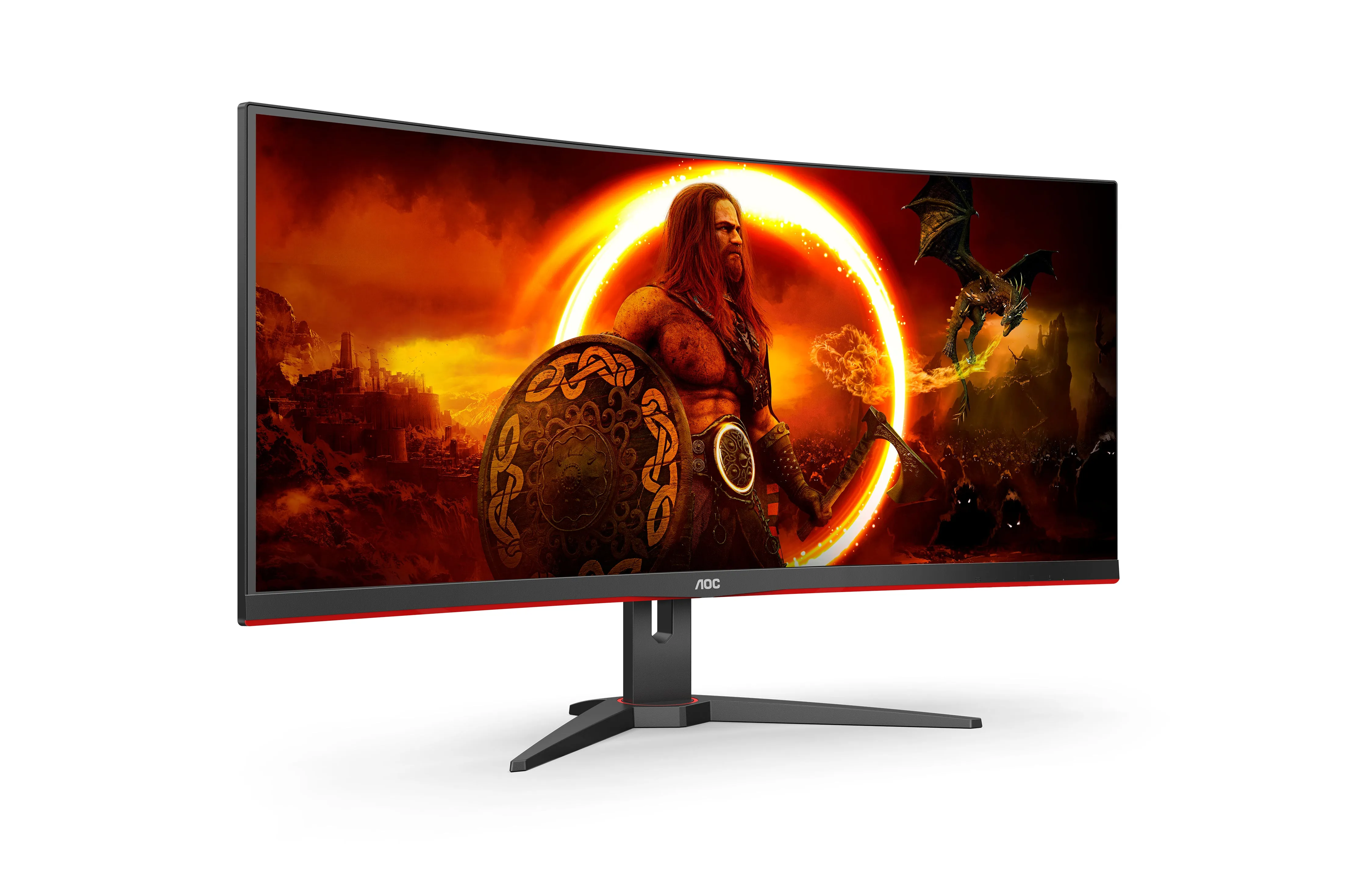 Aoc Gaming Cu34g2xe/Bk - Led Monitor - Gaming - Curved - 34" - 3440 X 1440 Wqhd @ 144 Hz - Va - 4000:1 - Hdr10 - 1 Ms -