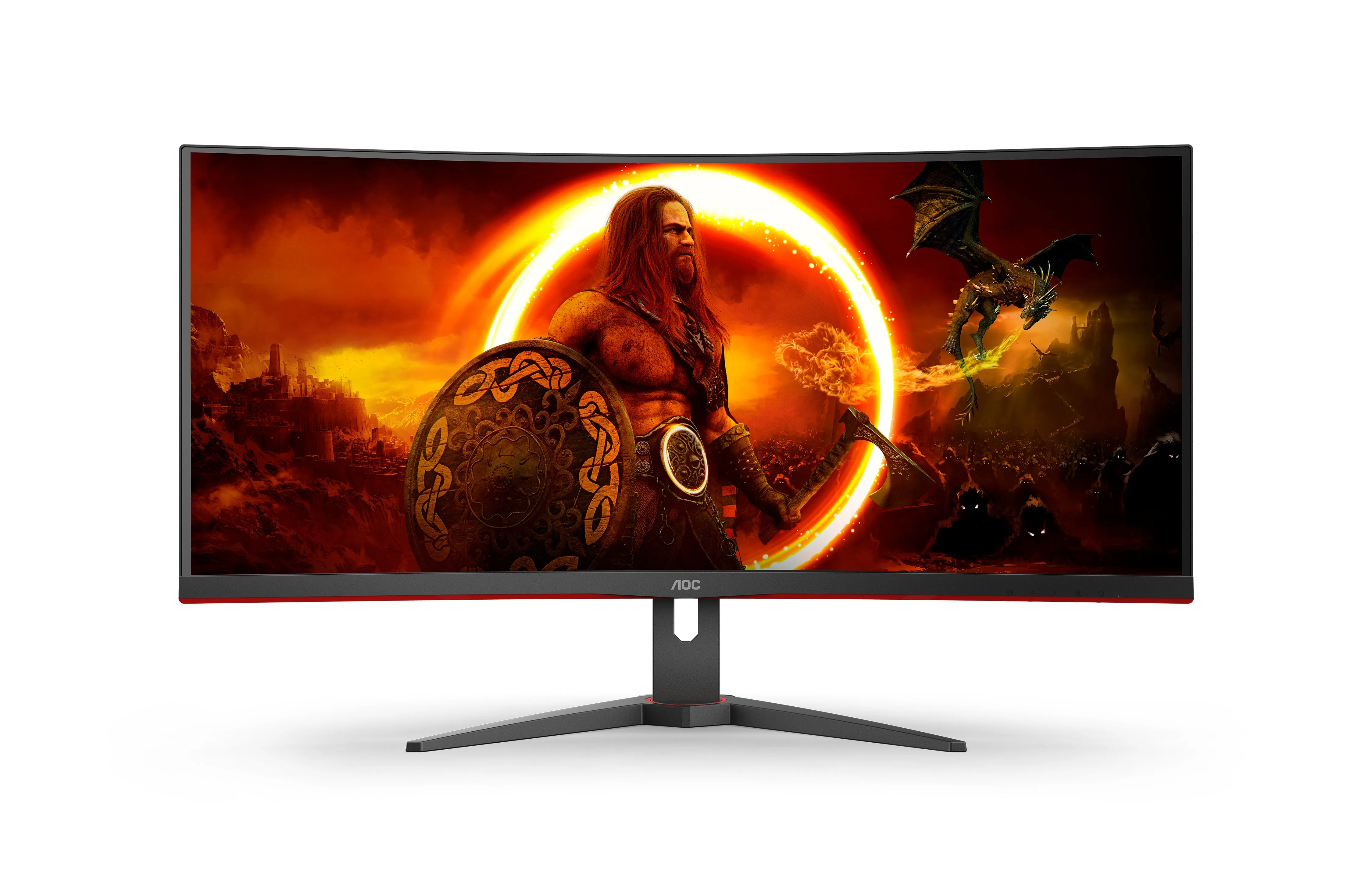 Aoc Gaming Cu34g2xe/Bk - Led Monitor - Gaming - Curved - 34" - 3440 X 1440 Wqhd @ 144 Hz - Va - 4000:1 - Hdr10 - 1 Ms -