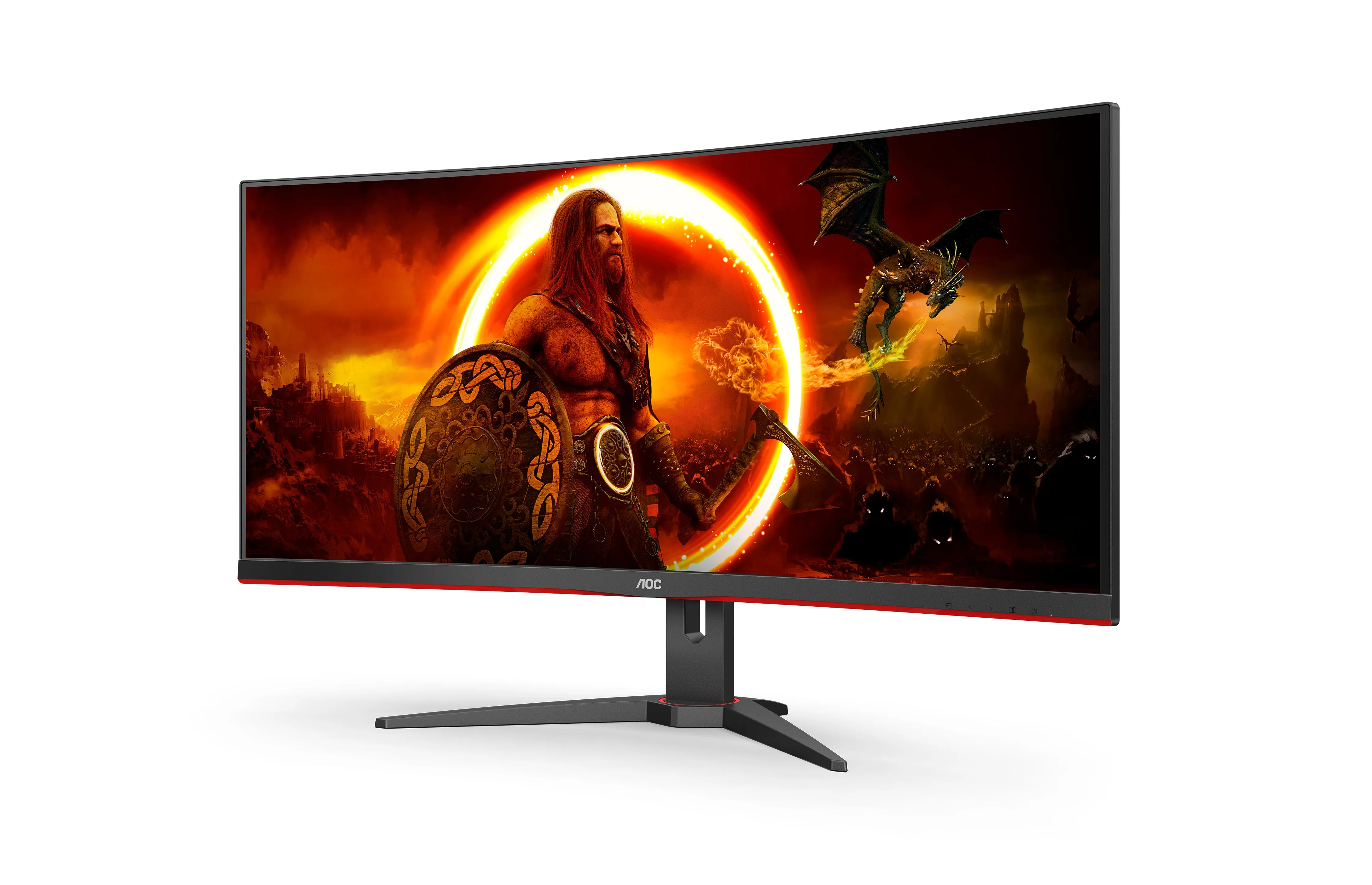 Aoc Gaming Cu34g2xe/Bk - Led Monitor - Gaming - Curved - 34" - 3440 X 1440 Wqhd @ 144 Hz - Va - 4000:1 - Hdr10 - 1 Ms -