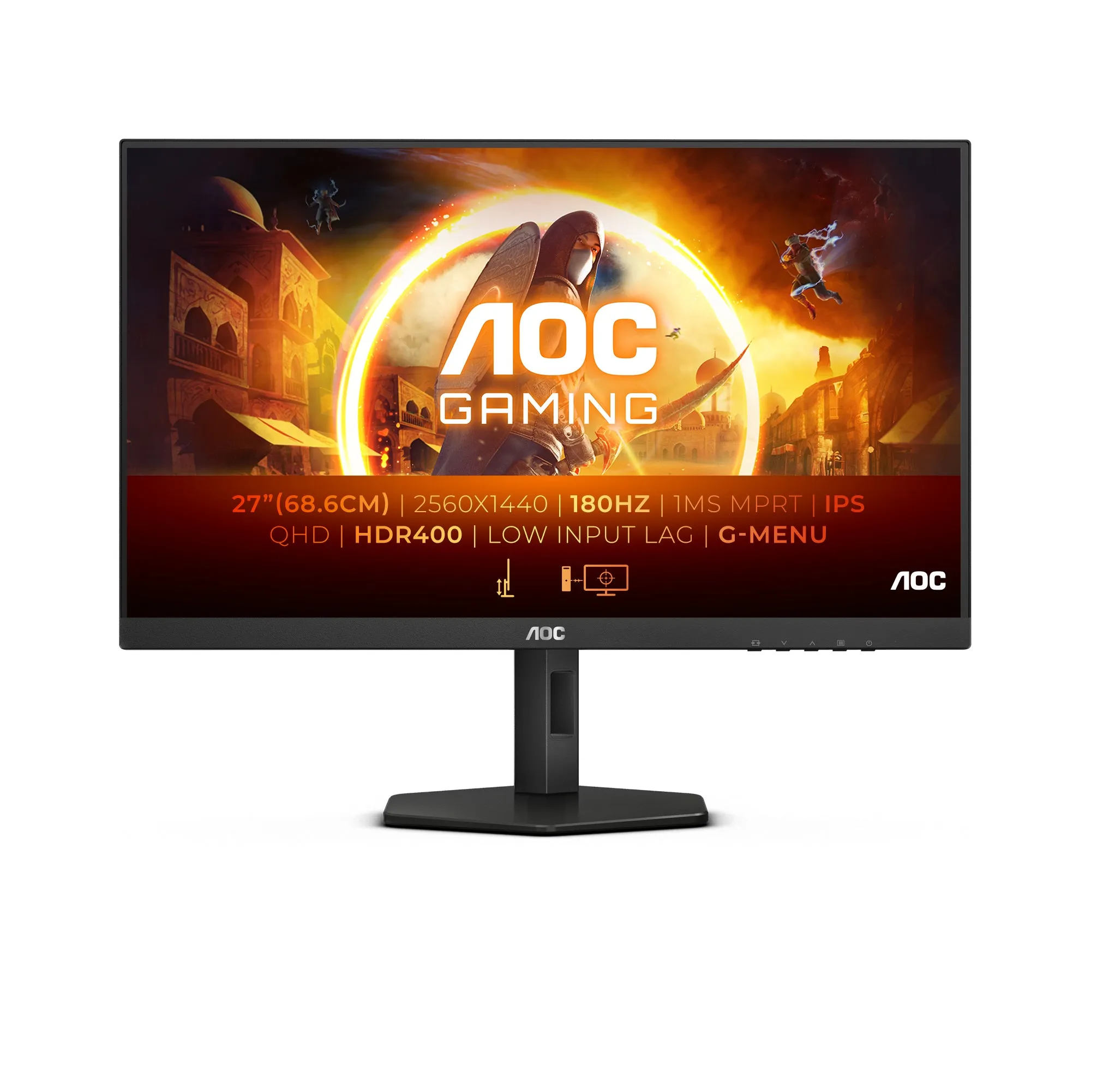 Aoc Gaming Q27g4x - G4 Series - Led Monitor - Gaming - 27" - 2560 X 1440 Qhd @ 180 Hz - Ips - 400 Cd/M� - Displayhdr 400