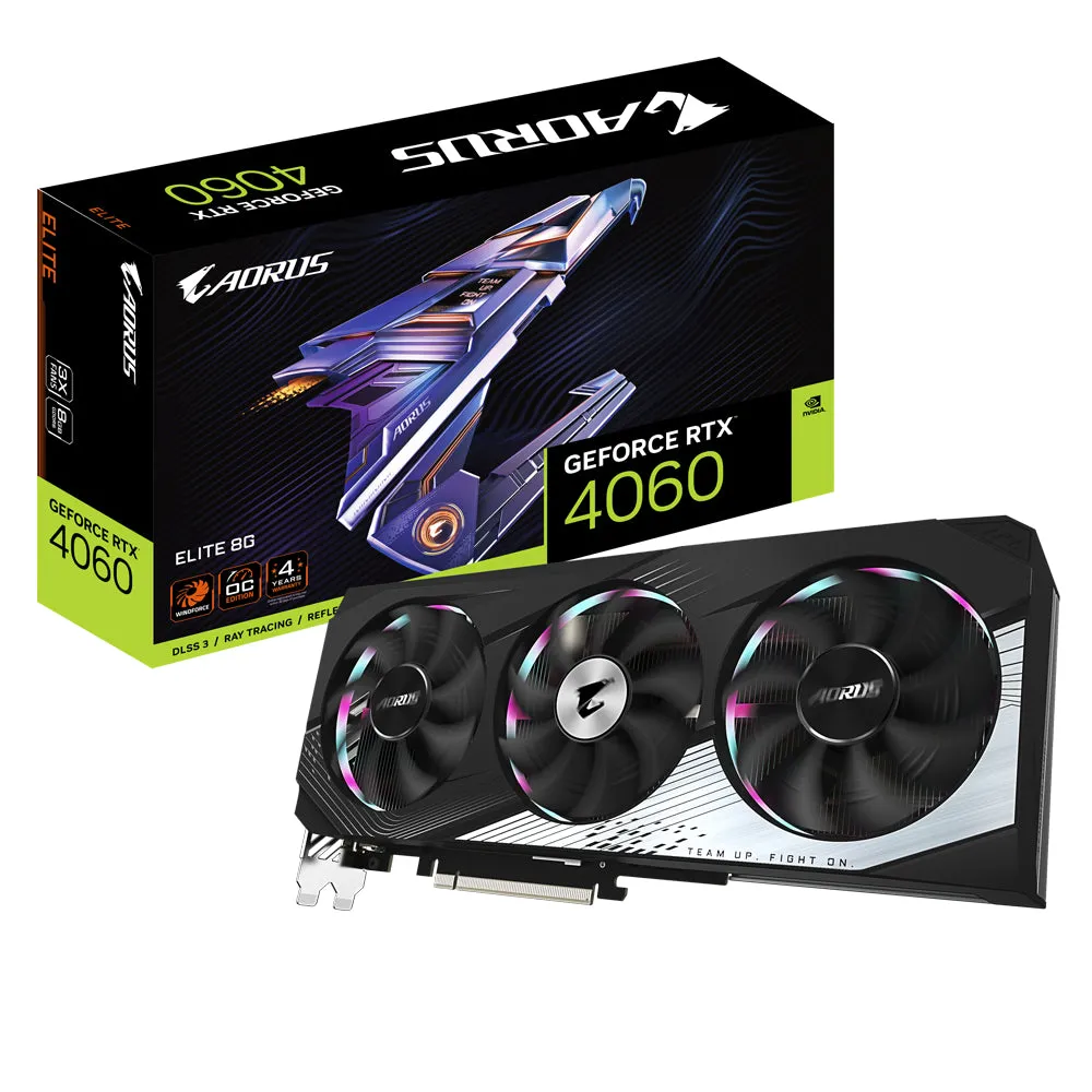 Aorus Geforce Rtx 4060 Elite 8G - Graphics Card - Geforce Rtx 4060 - 8 Gb