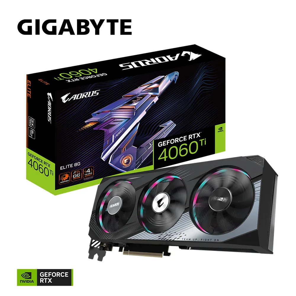 Aorus Geforce Rtx 4060 Ti Elite 8G - Graphics Card - Geforce Rtx 4060 Ti - 8 Gb