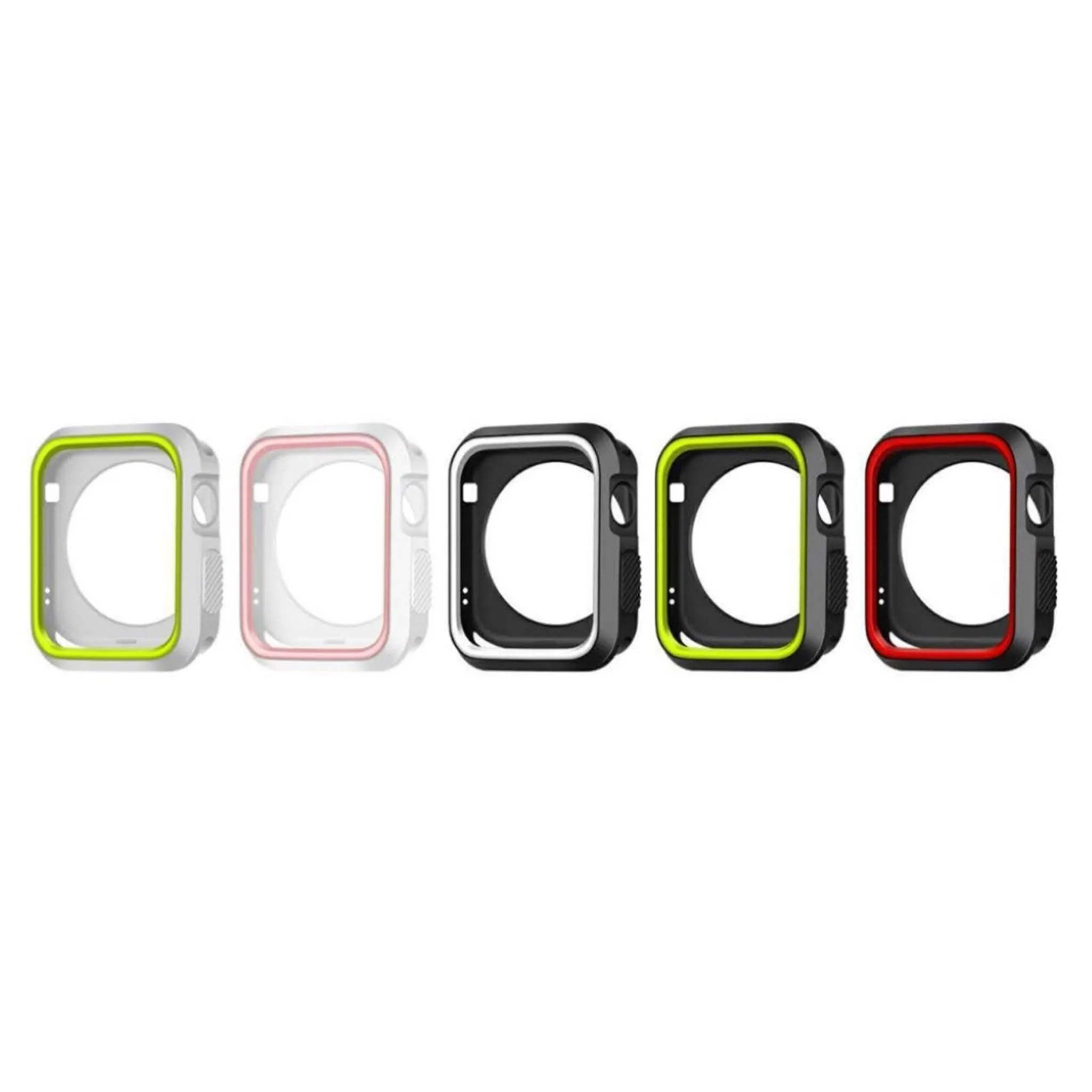 Apple Watch 38mm double color soft silicone case - White   Pink