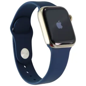 Apple Watch Series 7 (GPS   LTE) A2475 (41mm) - Stainless Gold/Blue Sp Band