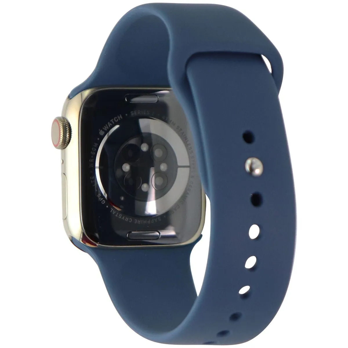 Apple Watch Series 7 (GPS   LTE) A2475 (41mm) - Stainless Gold/Blue Sp Band