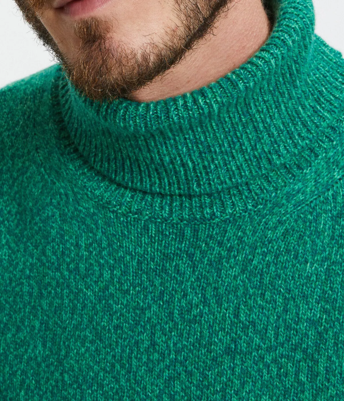 BARACUTA MELANGE TURTLENECK FOREST GREEN MADE IN ITALY