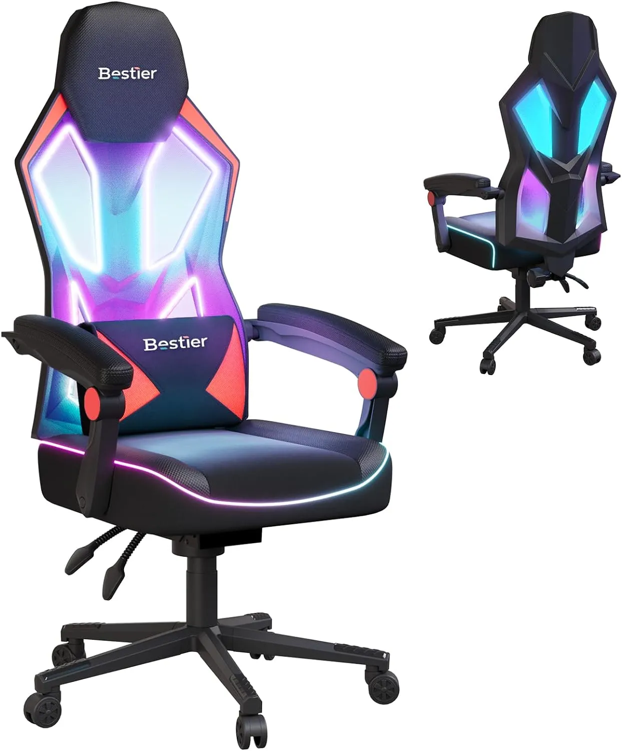 Bestier Gaming Chair with RGB LED Lights