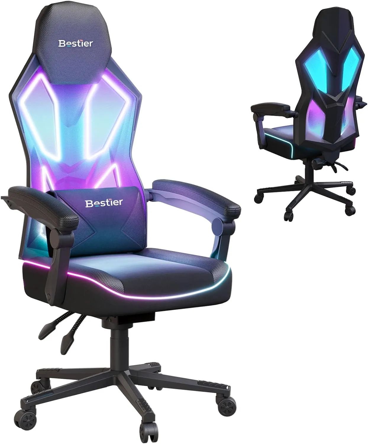 Bestier Gaming Chair with RGB LED Lights