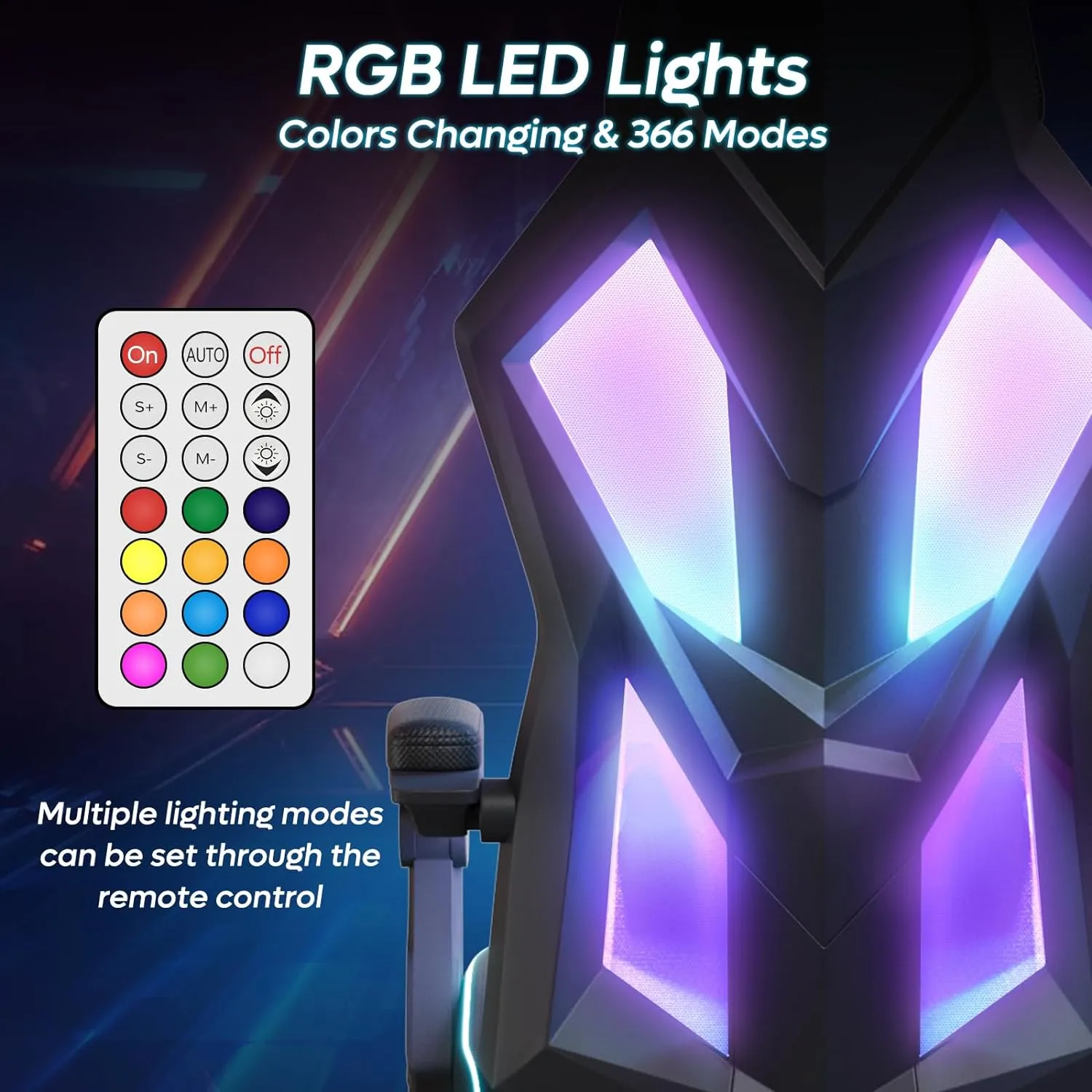 Bestier Gaming Chair with RGB LED Lights