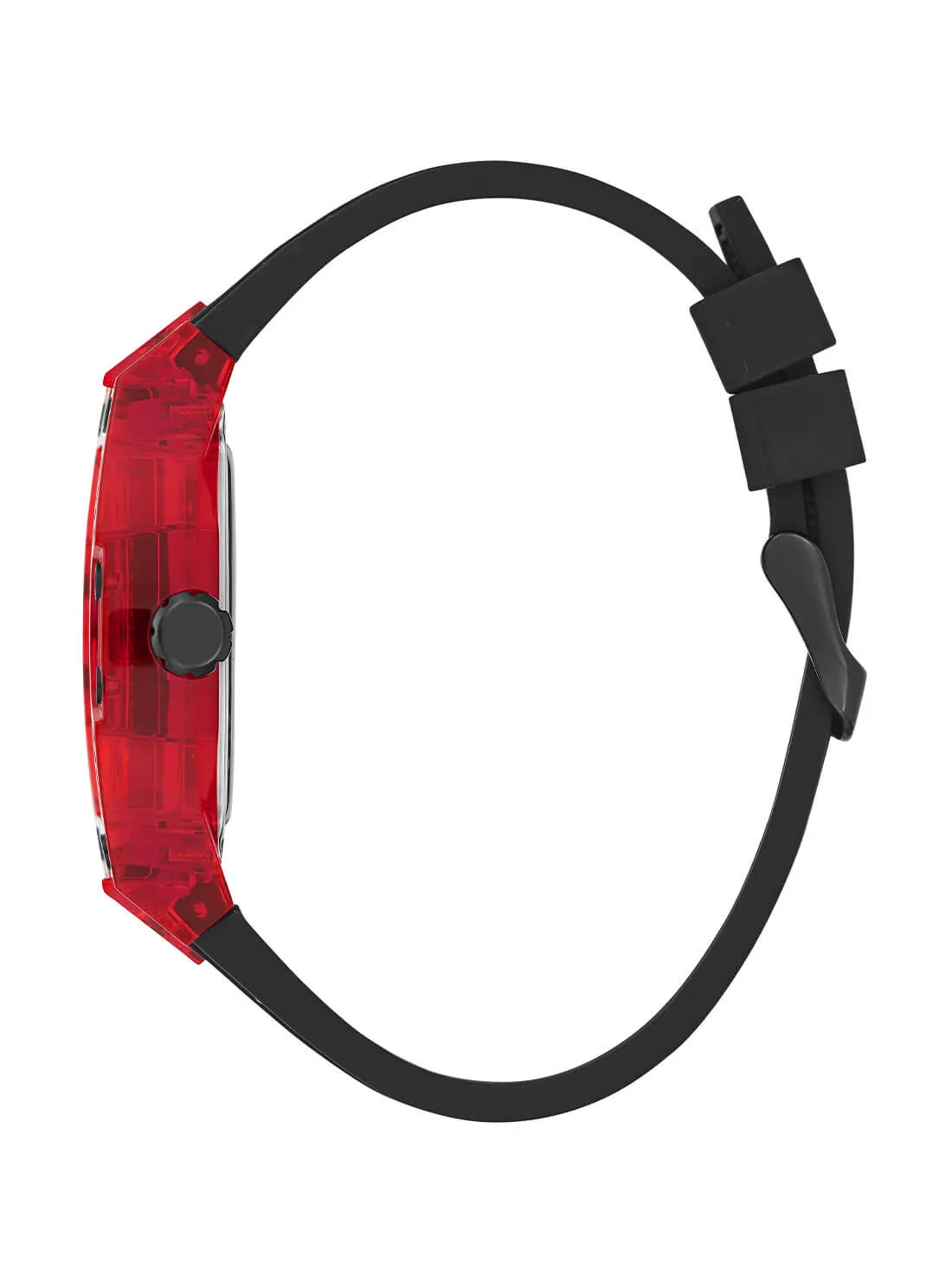 Black Phoenix Red Rectangle Silicone Watch