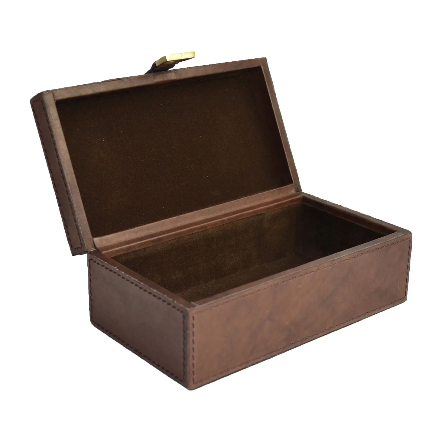 Brown Leather Box with Stirrup