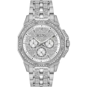 Bulova Crystal Men's Octava Silver Watch 96C134