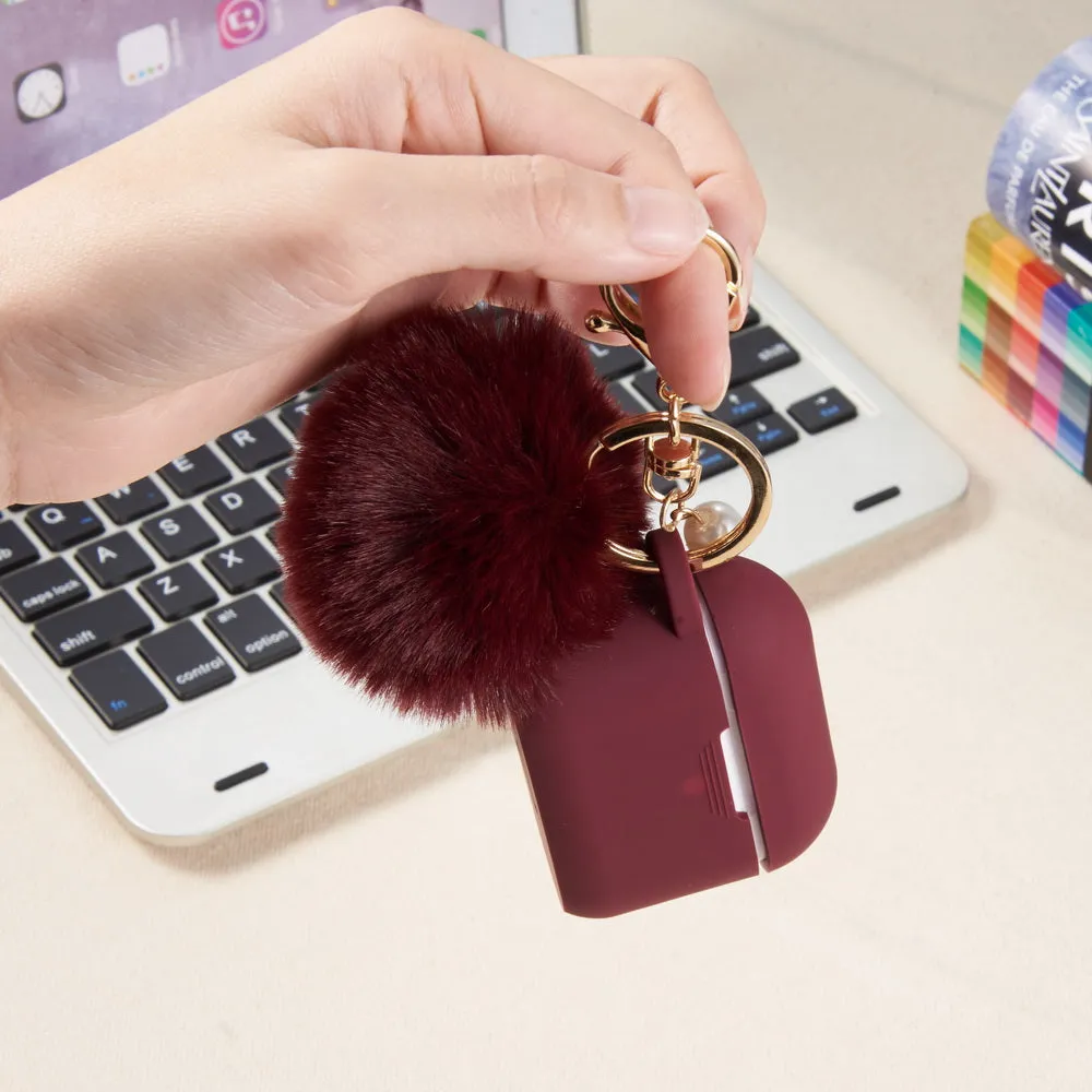 Burgundy Keychain Case for Airpods Pro