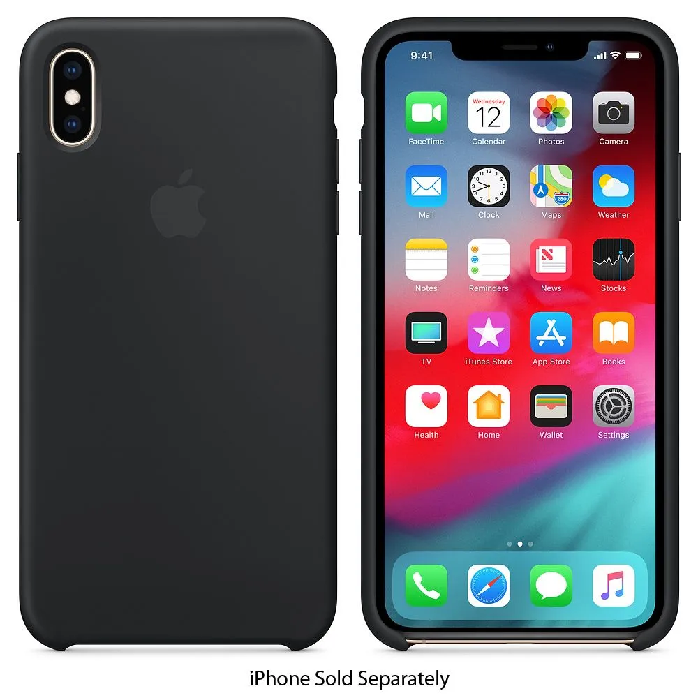 Buy Apple iPhone XS Max Black Silicone Case - MRWE2ZM A from Vine Mart Electronics