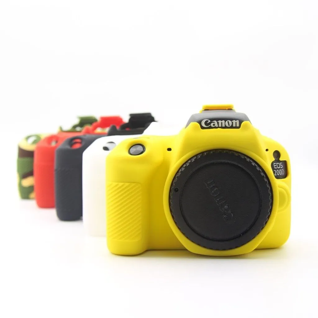 Canon EOS 200D soft silicone protective case - Yellow