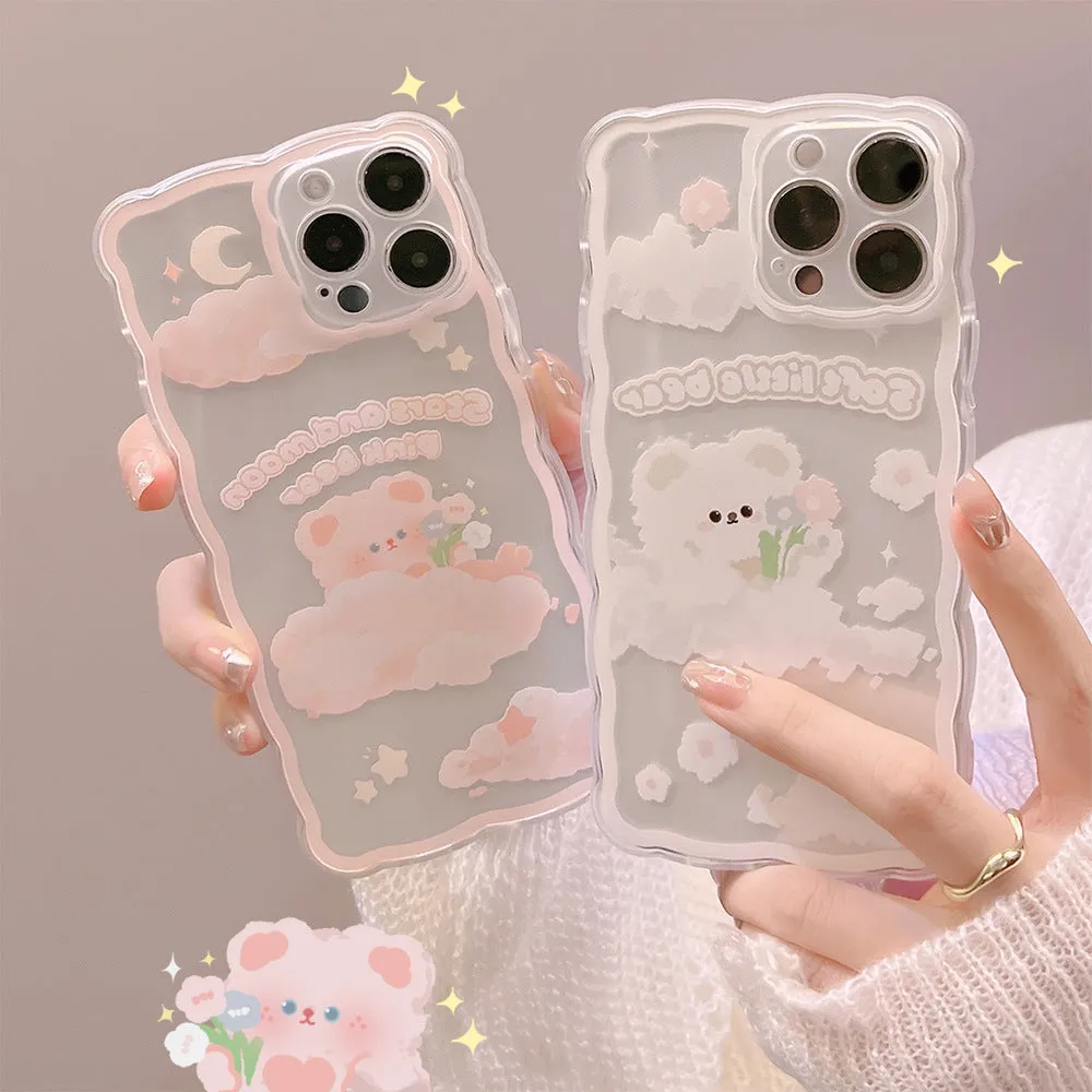 Cartoon Starry Moon Cloud Bear iPhone Case