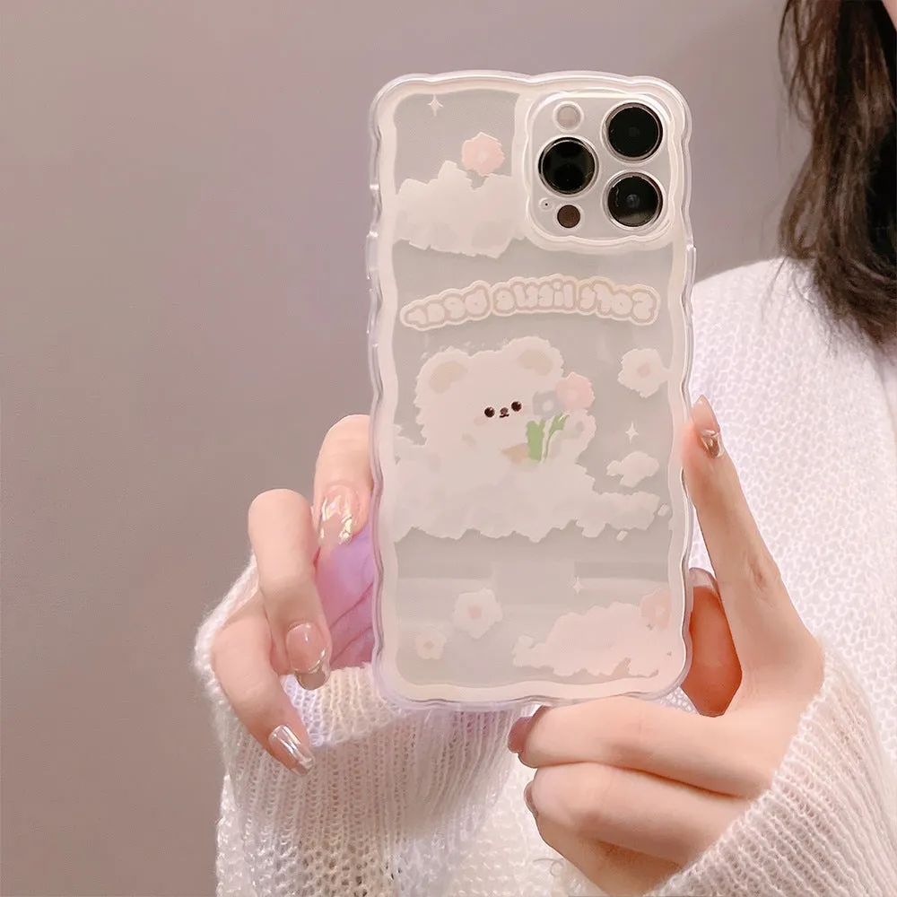 Cartoon Starry Moon Cloud Bear iPhone Case