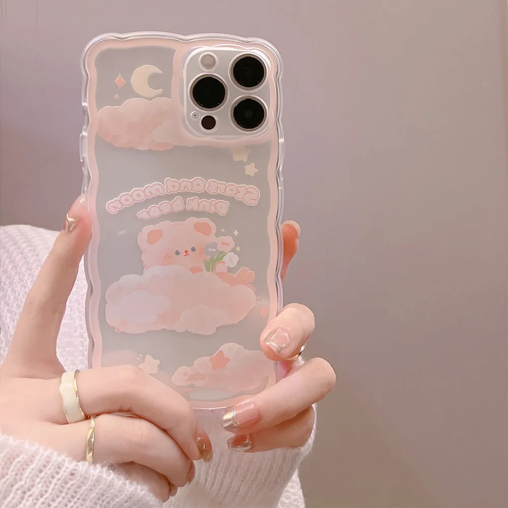 Cartoon Starry Moon Cloud Bear iPhone Case