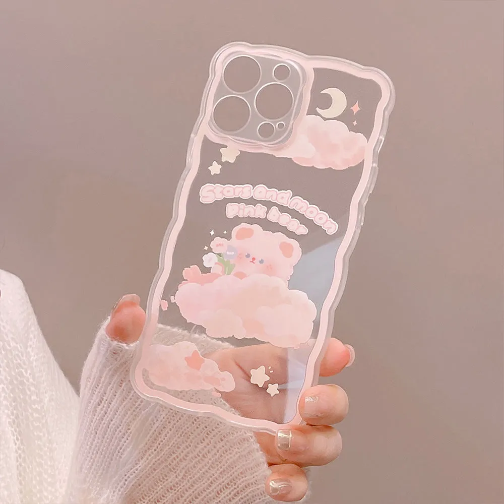 Cartoon Starry Moon Cloud Bear iPhone Case