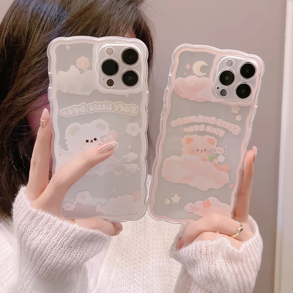 Cartoon Starry Moon Cloud Bear iPhone Case