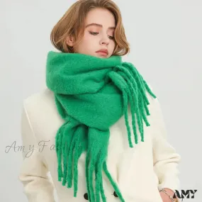 Cashmere Winter Scarf for Women - Solid Thick Soft Pashmina Wrap