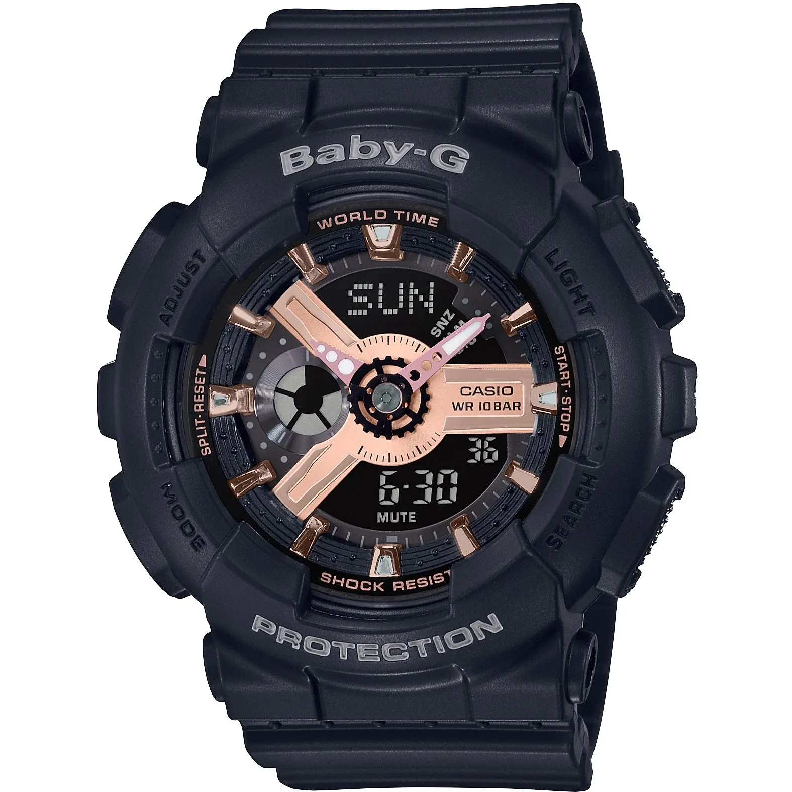 Casio Baby-G Watch Ladies Black/Rose Gold BA-110RG-1ADR