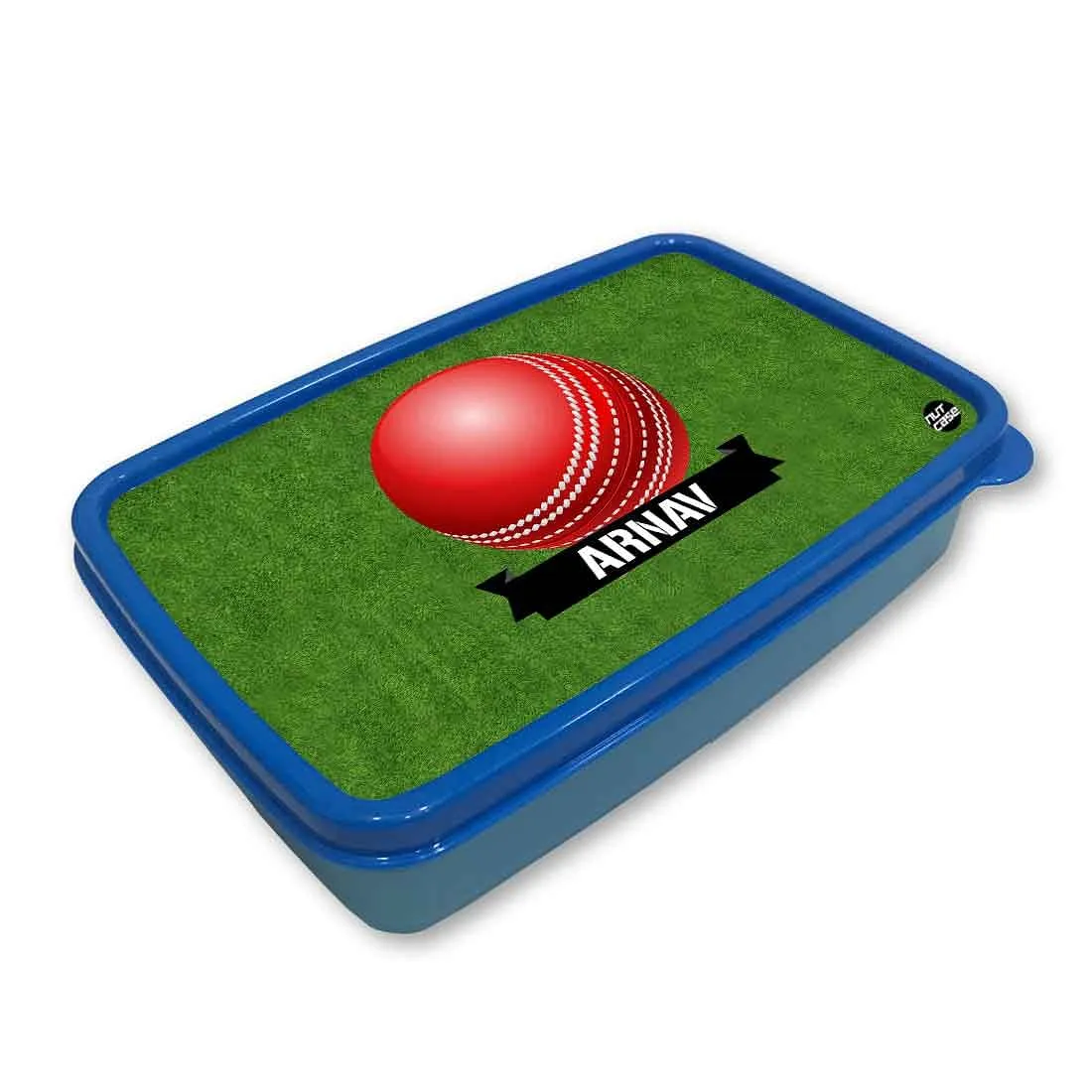 Custom Lunch Box for Kids Boys Add Your Name - Cricket Ball