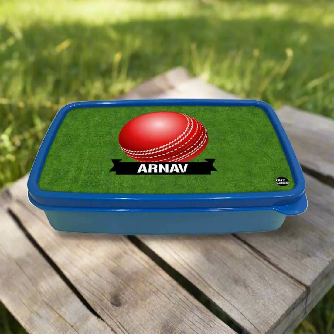 Custom Lunch Box for Kids Boys Add Your Name - Cricket Ball