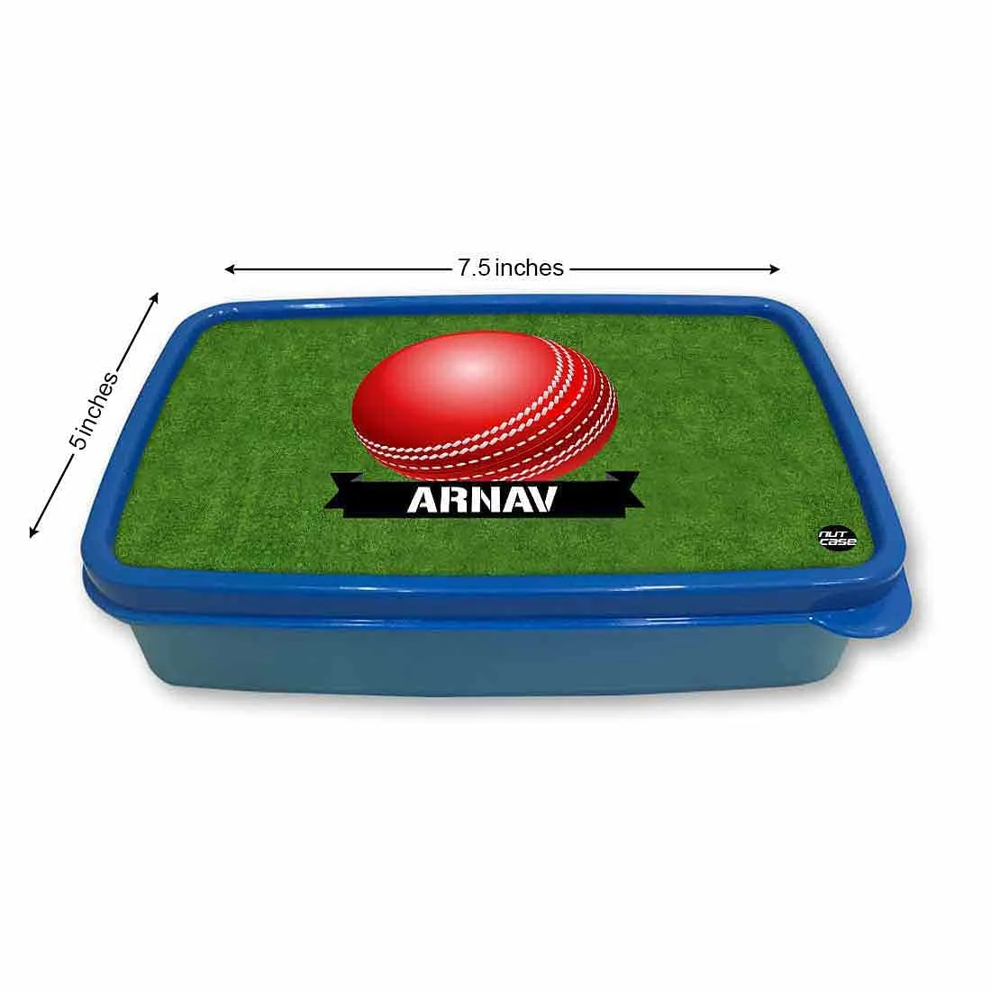 Custom Lunch Box for Kids Boys Add Your Name - Cricket Ball