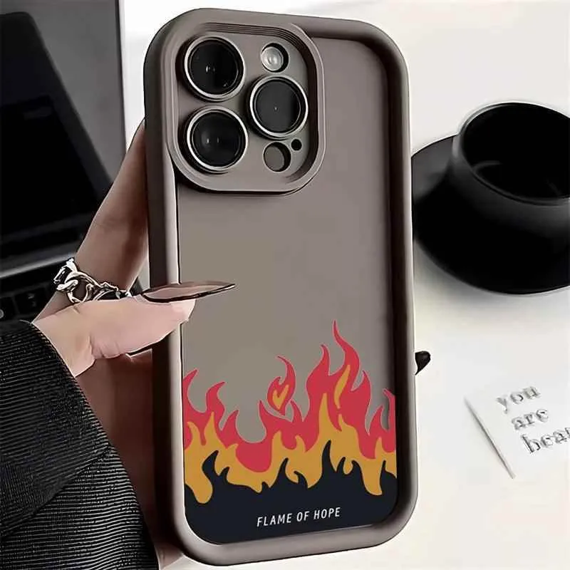 Cute Phone Cases Case For iPhone 15, 14 Pro Max, 13, 12, 11, XS Max, X, XR, 7, and 8 Plus - Red Flame of Hope - TSP237