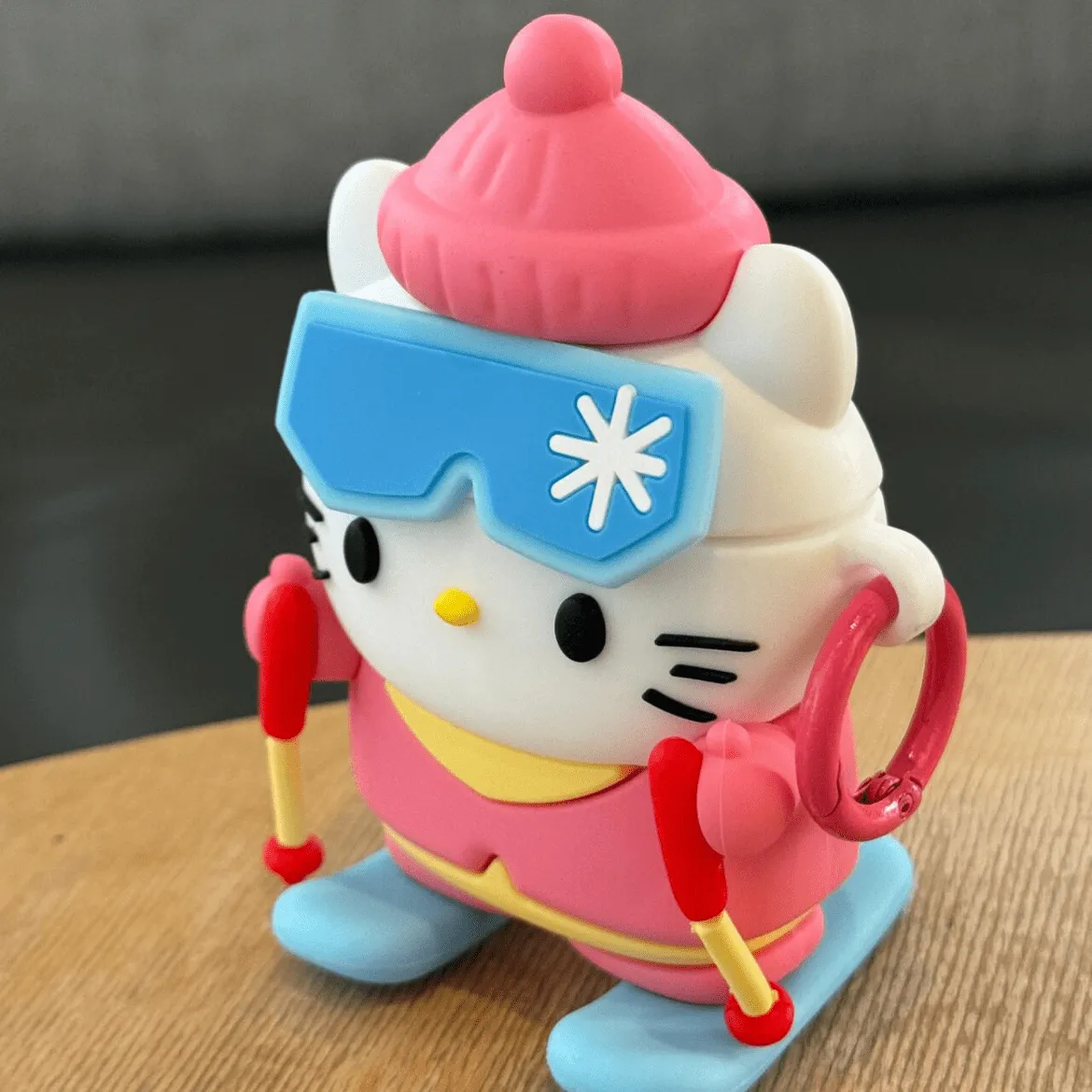 Cute Skiing Kitty Silicone AirPods Earphone Case